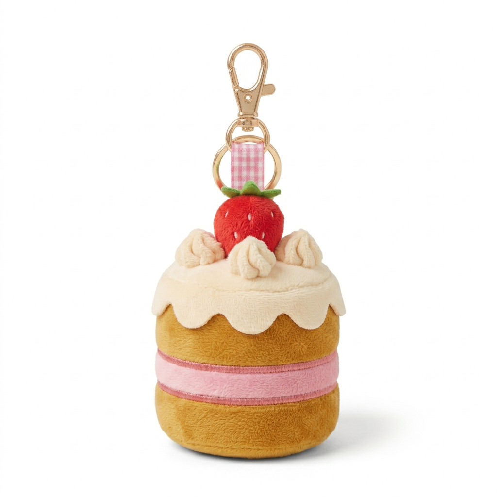 Complete Strawberry Cloud Cake charm on white background