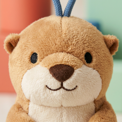 Otter cream muzzle embroidered eyes and brown nose detail