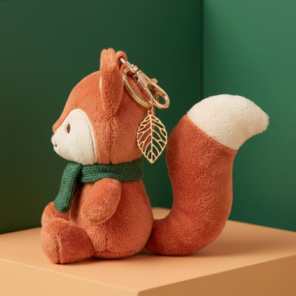 Fox side view with cream-tipped tail