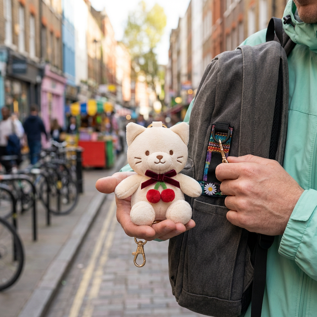 Adult man holding Cherry Mew