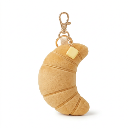 Butter Croissant charm on white background with original attachment placement