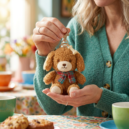 Adult woman holding Caramel Pup