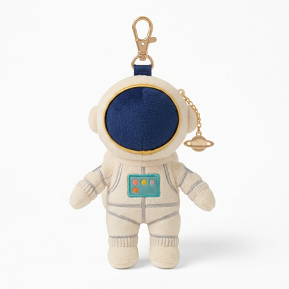 Full astronaut charm with gold clasp on white background