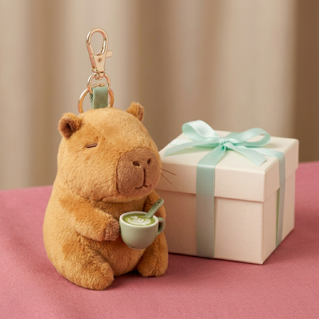 Capybara three-quarter gift scene