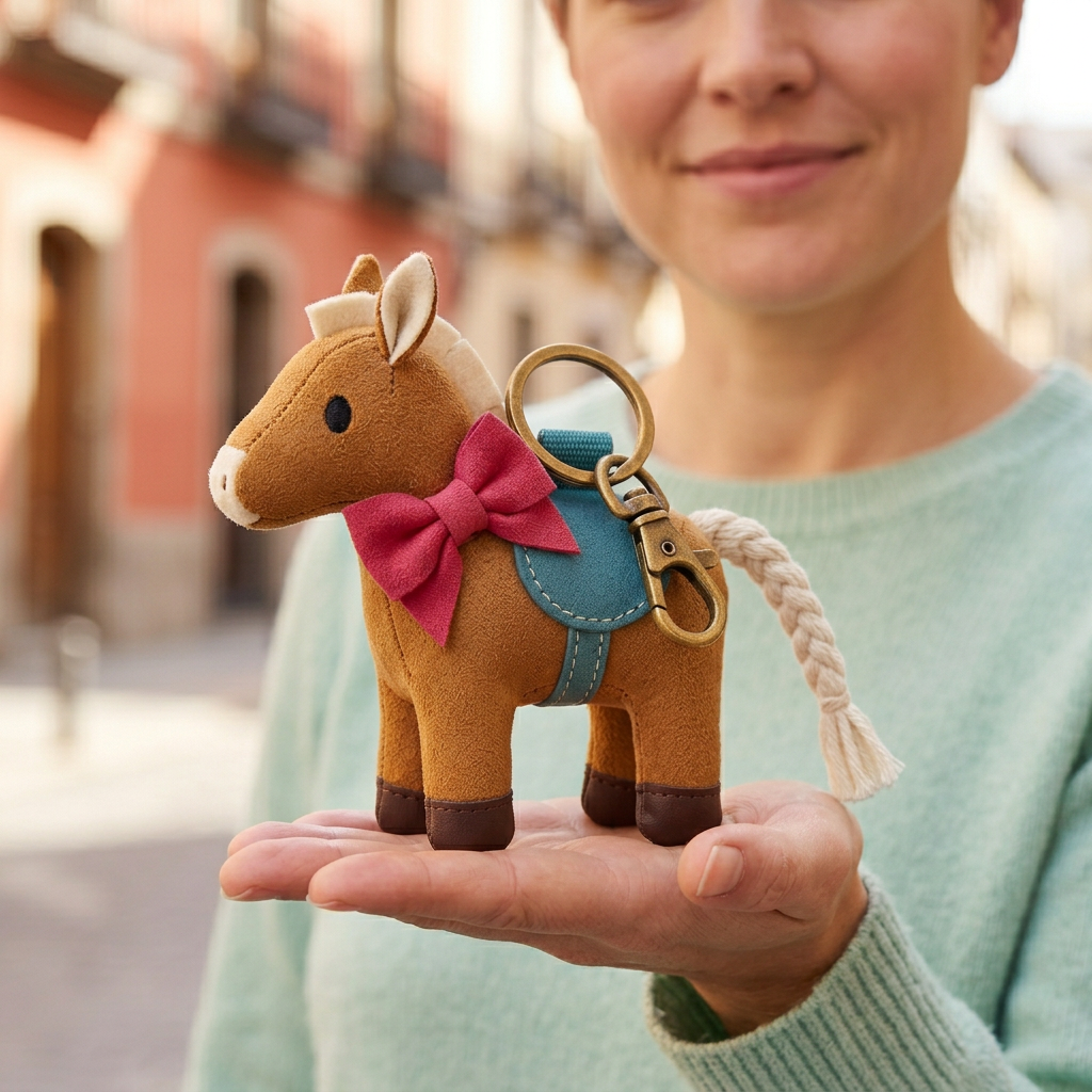 Female model presenting Ribbon Pony on open palm