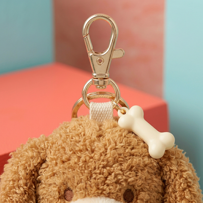 Puppy clip and bone pendant detail
