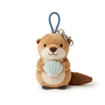 Sea Salt Otter full charm with blue cord and silver clasp on white background