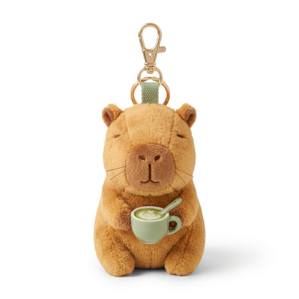 Complete Matcha Capybara charm on white background
