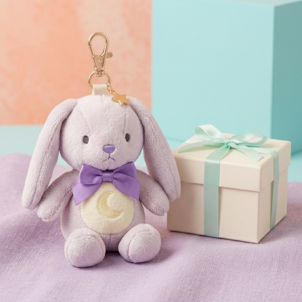Moonbeam Bunny in pastel gift scene