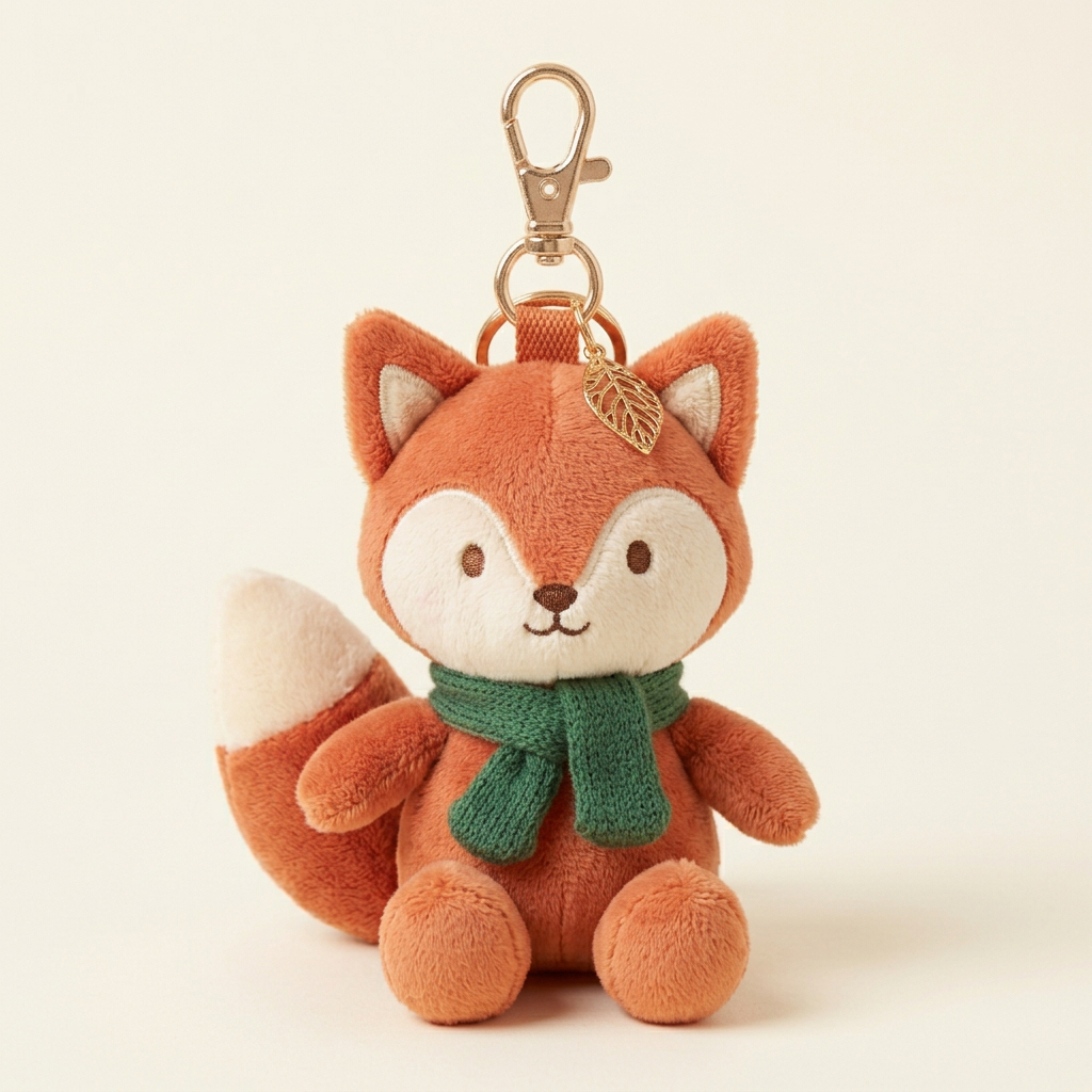 Fox face ears scarf and leaf design view