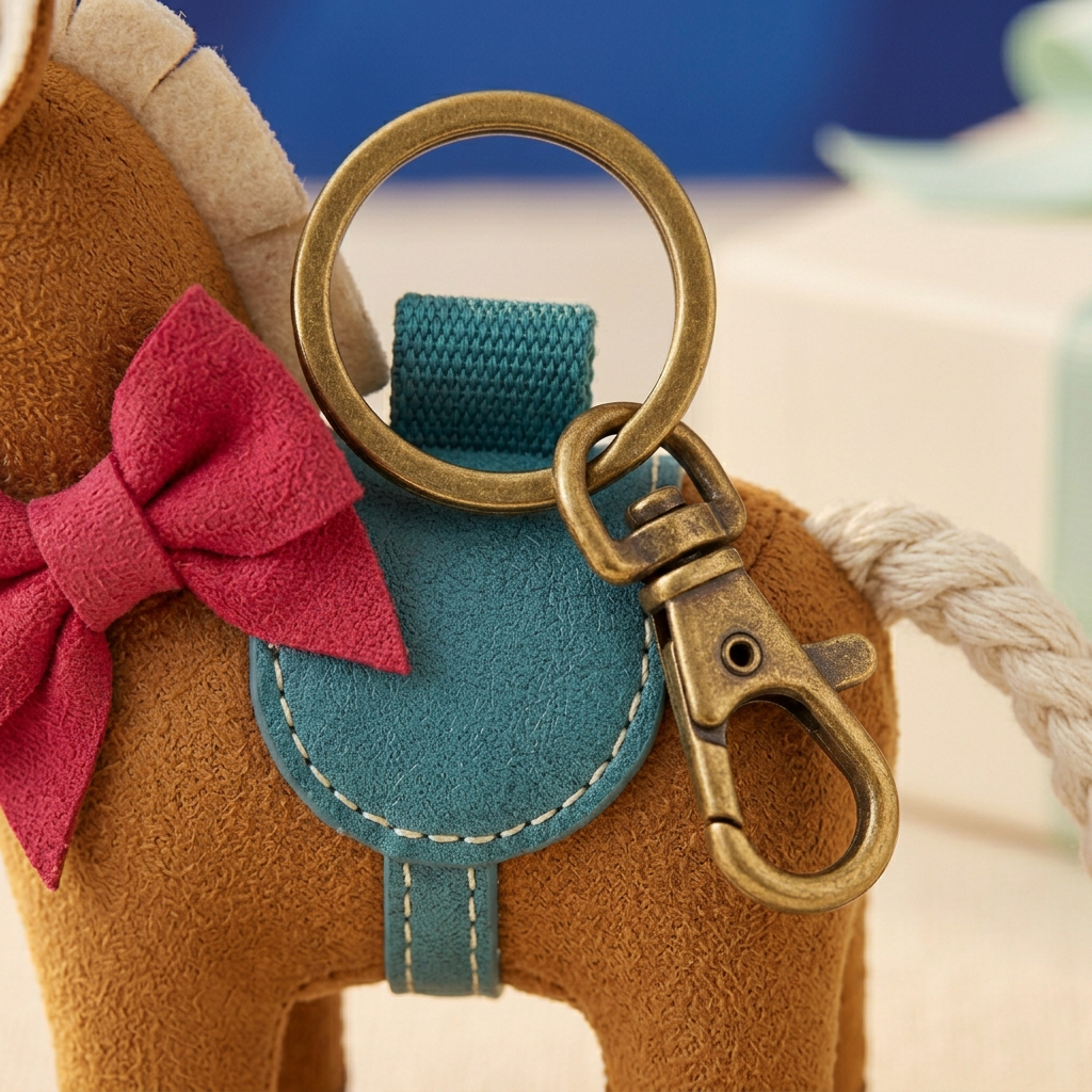 Teal stitched saddle woven loop antique-gold-tone ring and clasp detail